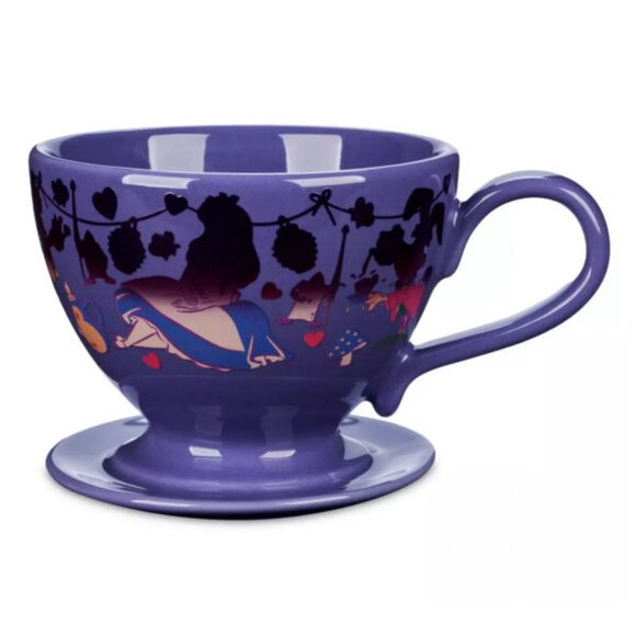 Color Changing Magic Alice Mad Hatter Cheshire Cat Tea Cup Saucer Mug NWT Disney - Picture 4 of 12